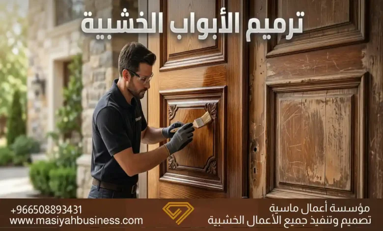 خدمات ترميم الأبواب الخشبية وصيانتها للمشاريع السكنية